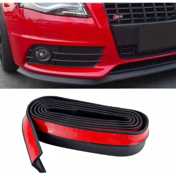 Carbon Fiber Rubber Lip Protector – Black Bumper Splitter