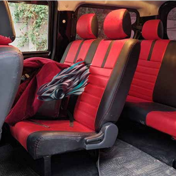 Changan Karvaan Red with Black Synthetic Japanese Raxine Custom Seat Covers - Image 3