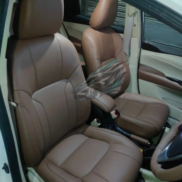 Toyota Yaris Seat Covers Japanese Raxine in Dark Brown, Model 2019-2022 - Image 5