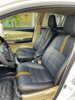 Toyota Yaris Seat Covers Japanese Raxine Black With Yellow, Model 2019-2022
