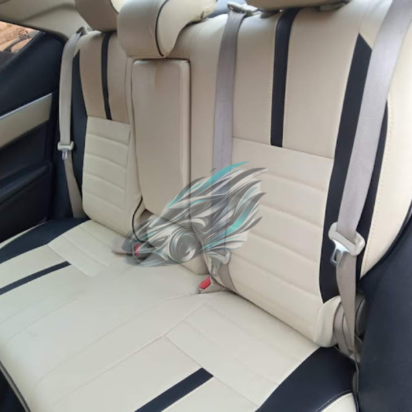 Toyota Yaris Seat Covers Japanese Raxine Beach and Black - Image 2